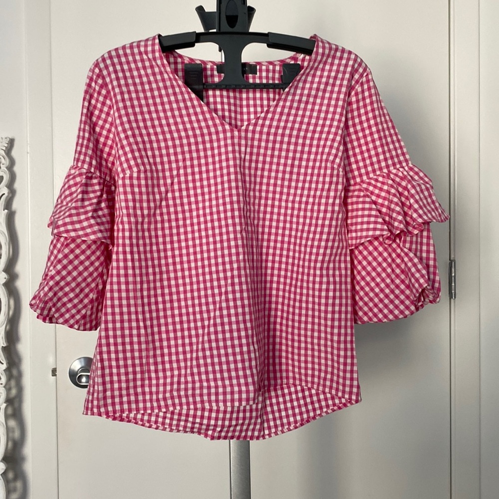 Pink Vichy pattern blouse